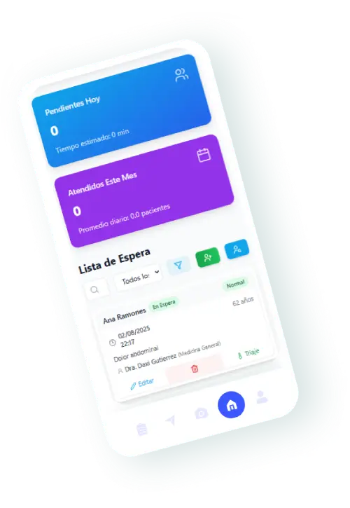 software médico en la nube - vista móvil del app