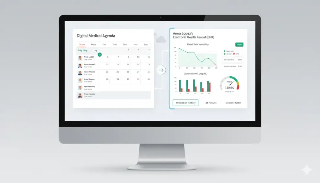 agenda médica electrónica conectada con historia clínica digital