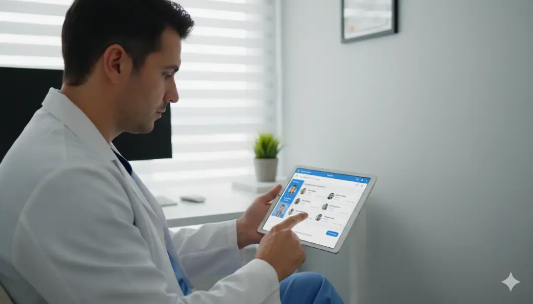 agenda médica digital en tablet con citas organizadas